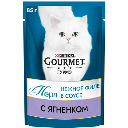 Gourmet Перл Корм конс.полнорац. с ягненком в подливке для взрос.кошек, 85г