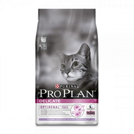 Pro Plan Корм сух полнорац д/взр кошек с чув пищ или особ предпоч в еде с высок содерж индейки,1,5кг