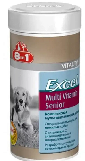 Корм добавка д/пожилых собак Excel Multi Vit-Adult, 1 банка х 70таб