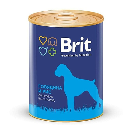 Брит Консервы д/собак Brit Premium by Nature Говядина и рис, 850г