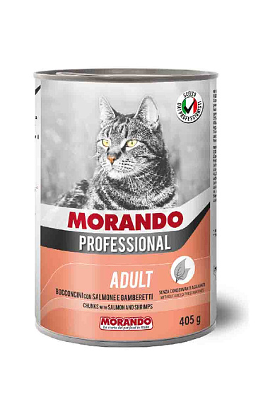 Morando Professional  конс корм д/кошек креветки/лосось, 405г
