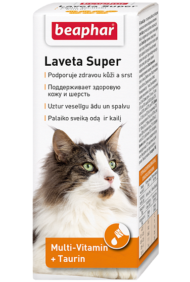 Корм добавка д/борьбы с выпадением шерсти у кошек, Laveta Super Katze, 50 мл