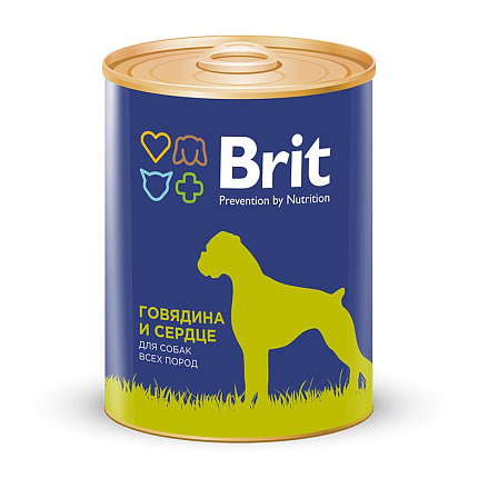 Брит Консервы д/собак Brit Premium by Nature Говядина и сердце, 850г